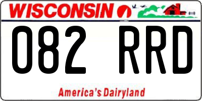 WI license plate 082RRD