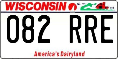 WI license plate 082RRE