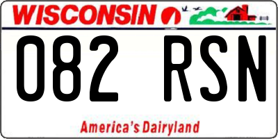WI license plate 082RSN