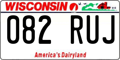 WI license plate 082RUJ