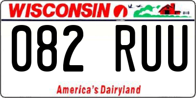 WI license plate 082RUU