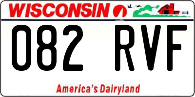 WI license plate 082RVF