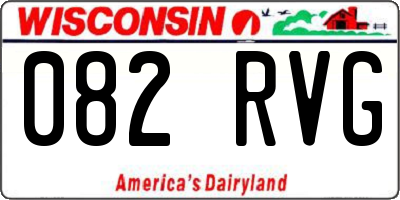 WI license plate 082RVG