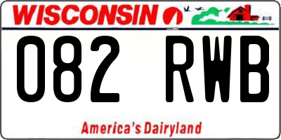 WI license plate 082RWB