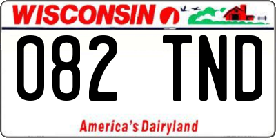 WI license plate 082TND