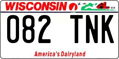 WI license plate 082TNK