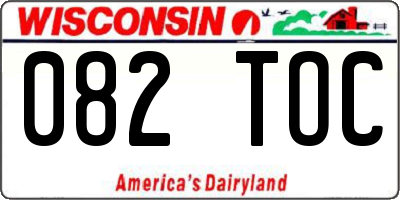 WI license plate 082TOC