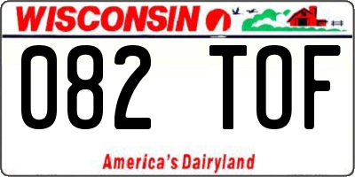 WI license plate 082TOF