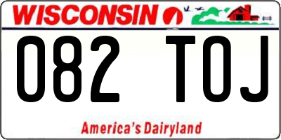 WI license plate 082TOJ