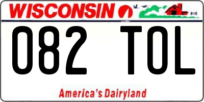 WI license plate 082TOL