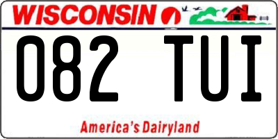 WI license plate 082TUI