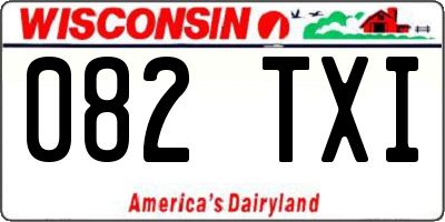WI license plate 082TXI