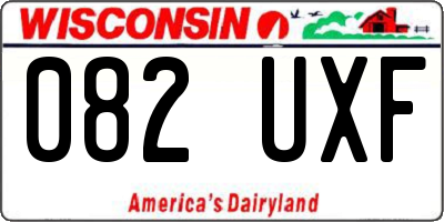 WI license plate 082UXF