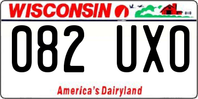 WI license plate 082UXO
