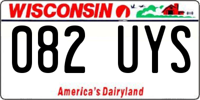 WI license plate 082UYS