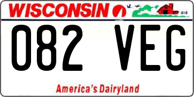 WI license plate 082VEG