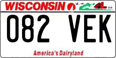 WI license plate 082VEK