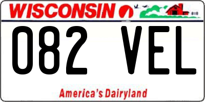 WI license plate 082VEL