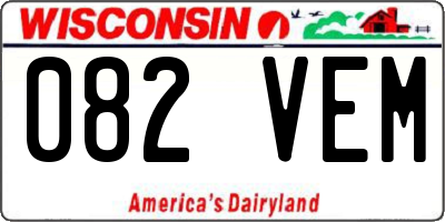 WI license plate 082VEM