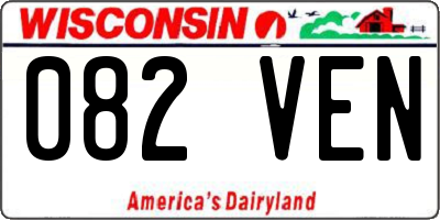 WI license plate 082VEN