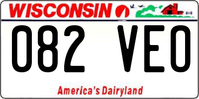 WI license plate 082VEO