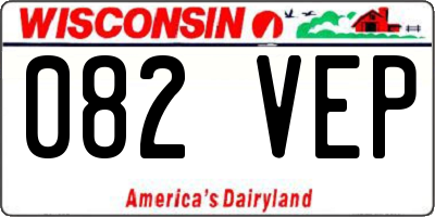 WI license plate 082VEP