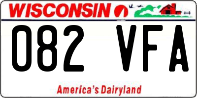 WI license plate 082VFA