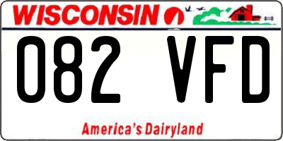WI license plate 082VFD