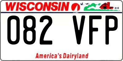 WI license plate 082VFP