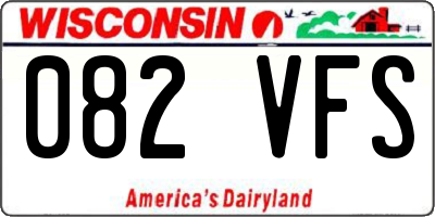 WI license plate 082VFS