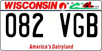 WI license plate 082VGB