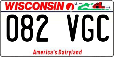 WI license plate 082VGC