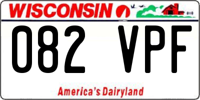 WI license plate 082VPF