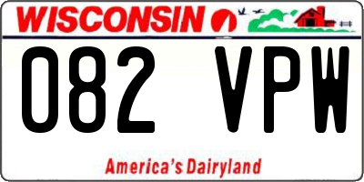 WI license plate 082VPW