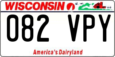 WI license plate 082VPY