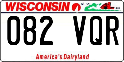 WI license plate 082VQR