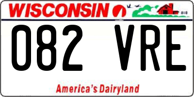 WI license plate 082VRE