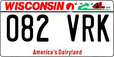 WI license plate 082VRK