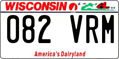 WI license plate 082VRM