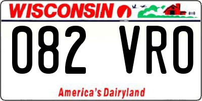 WI license plate 082VRO