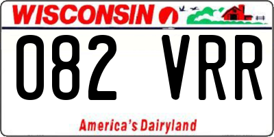 WI license plate 082VRR