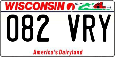 WI license plate 082VRY