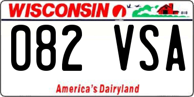 WI license plate 082VSA