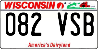 WI license plate 082VSB