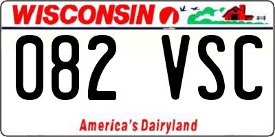 WI license plate 082VSC