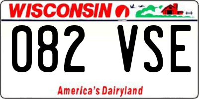 WI license plate 082VSE