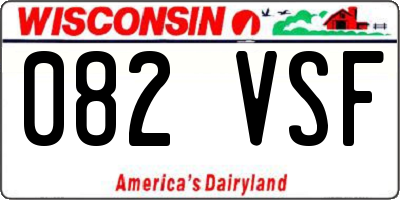 WI license plate 082VSF