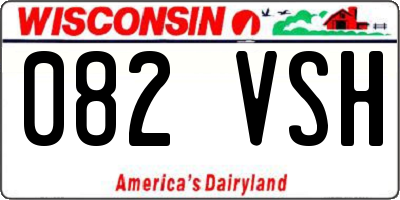 WI license plate 082VSH