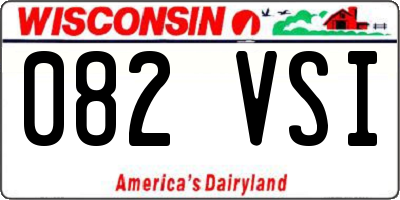 WI license plate 082VSI