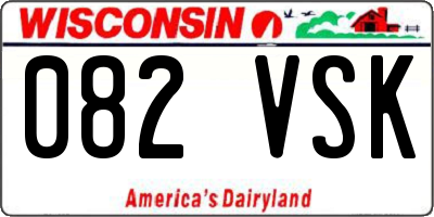 WI license plate 082VSK
